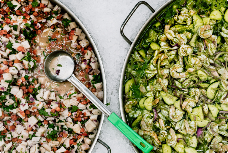 Image of Northgate Ceviche in two pans next to each other