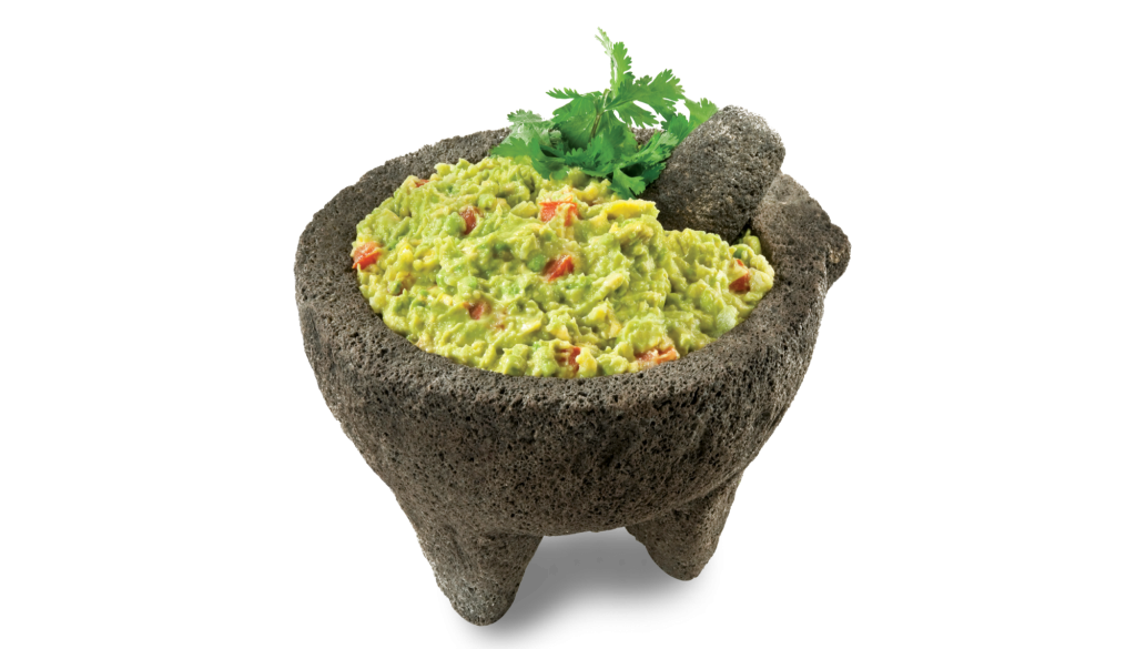 Guacamole in a black bowl